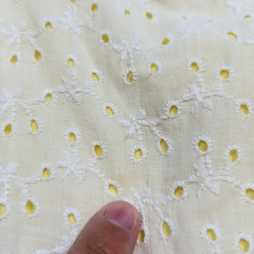 Vintage Moppets Dress Girls Sz 5T 50s/60s Yellow Eyelet Sundress